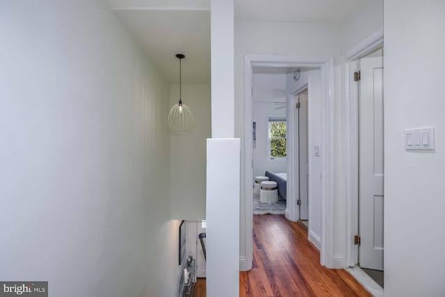 corridor with hardwood / wood-style floors