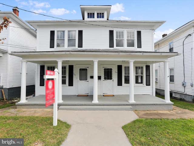 view of front of home with a porch