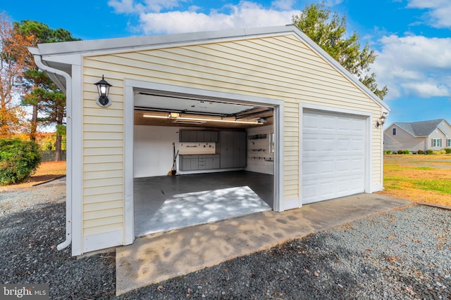 view of garage