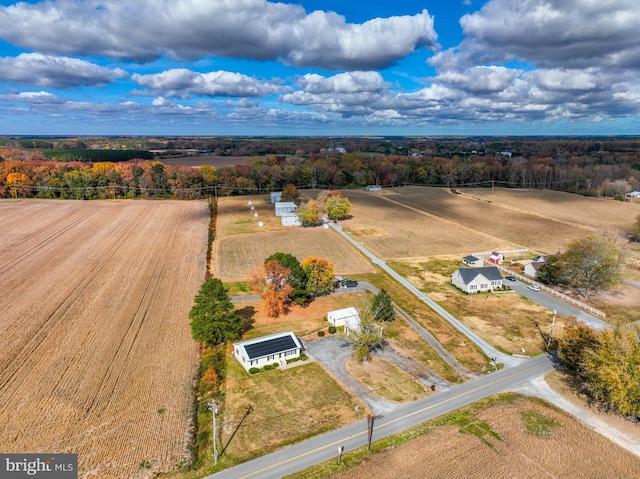 drone / aerial view with a rural view