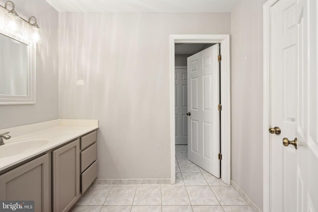 bathroom featuring vanity and tile patterned floors