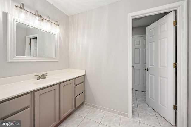 bathroom featuring vanity and tile patterned floors