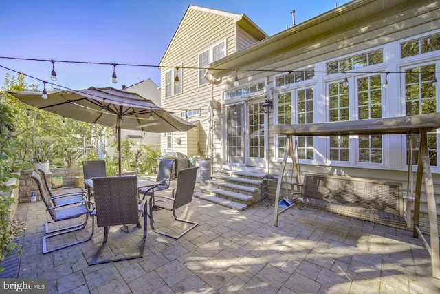 view of patio with area for grilling