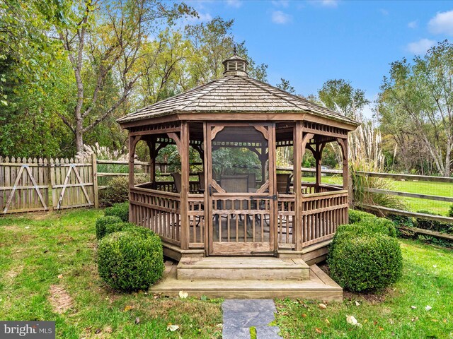 deck with a gazebo