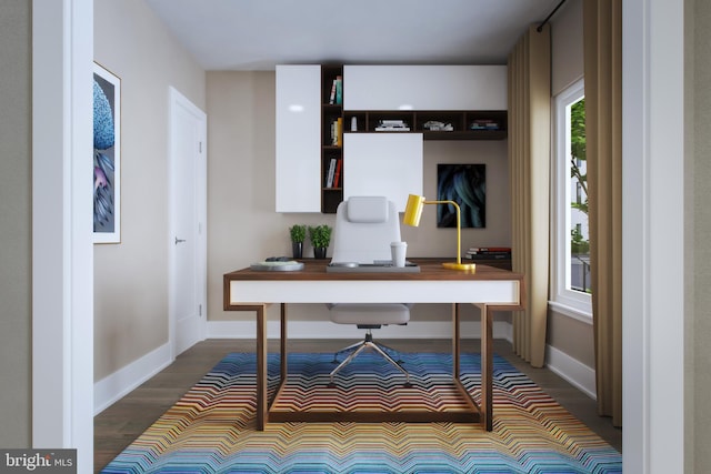 office with hardwood / wood-style floors