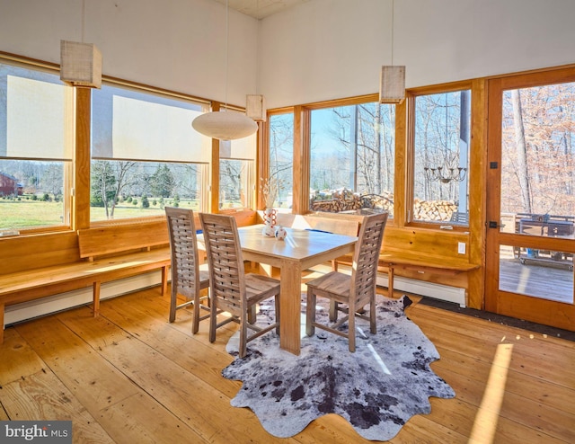 sunroom / solarium with a wealth of natural light and a baseboard heating unit