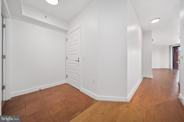 hall featuring wood-type flooring