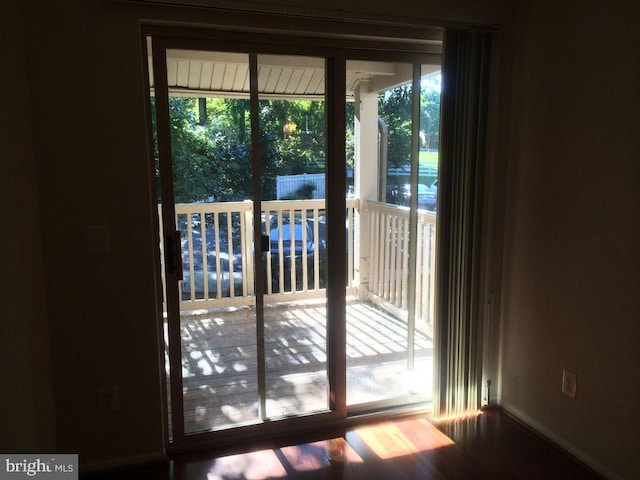 entryway featuring hardwood / wood-style flooring