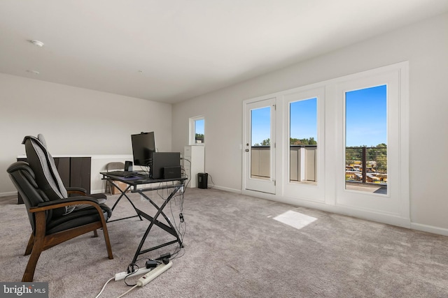 view of carpeted office