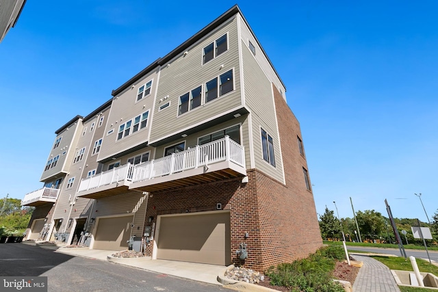 view of property with a garage