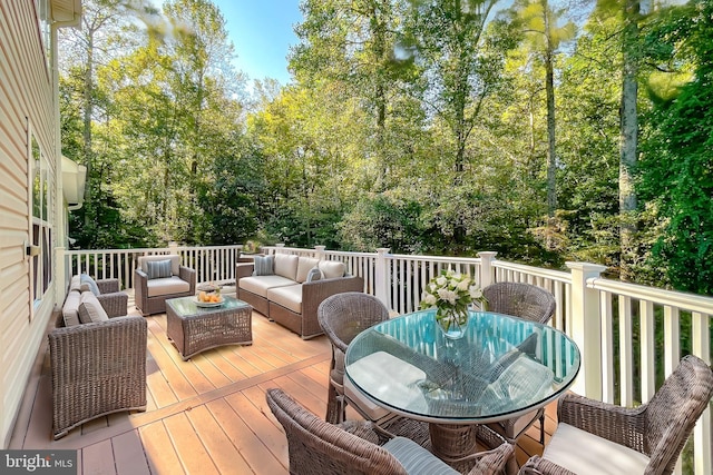 deck featuring an outdoor hangout area