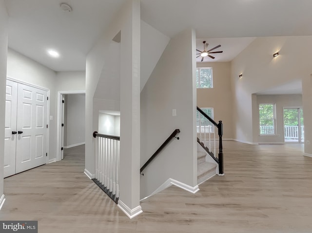 hallway featuring light wood-type flooring