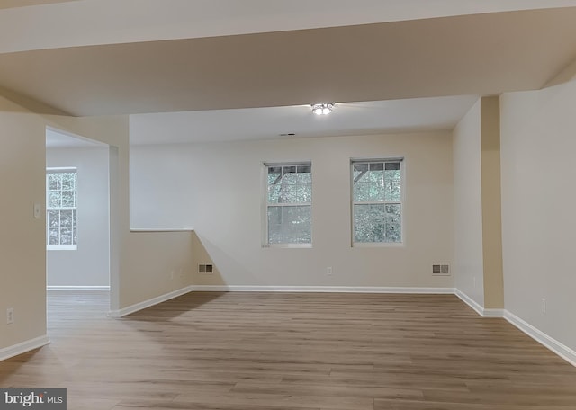 empty room featuring light hardwood / wood-style flooring