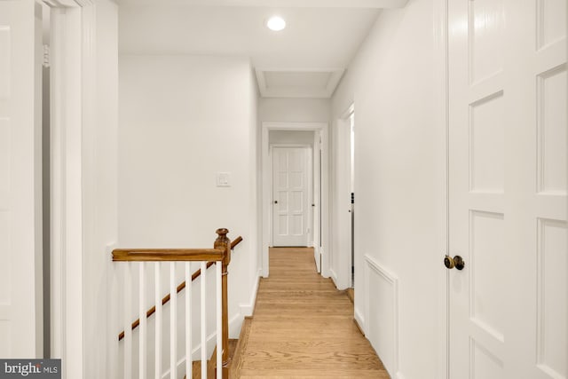 corridor featuring light hardwood / wood-style flooring