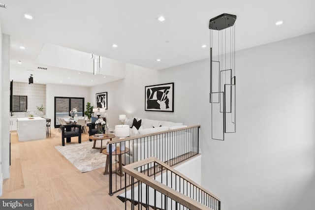 hall featuring light hardwood / wood-style floors