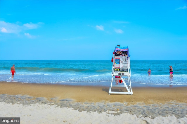 property view of water with a beach view