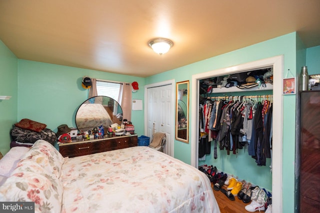 bedroom featuring hardwood / wood-style flooring