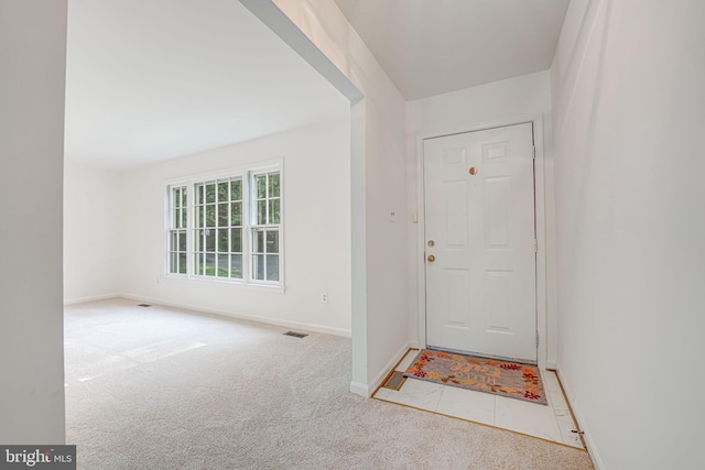 view of carpeted entryway