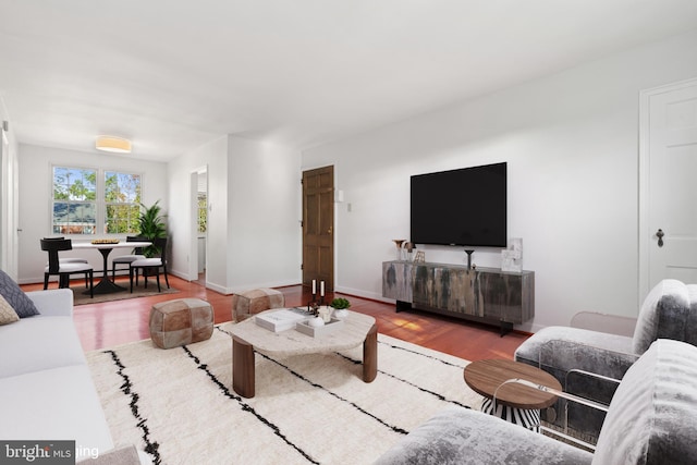 living room with wood-type flooring