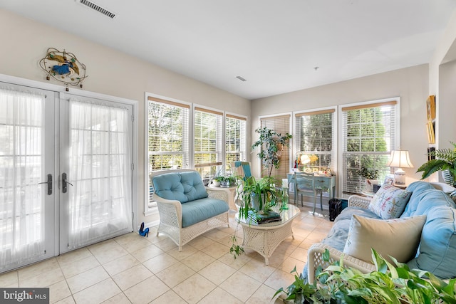 sunroom / solarium with french doors