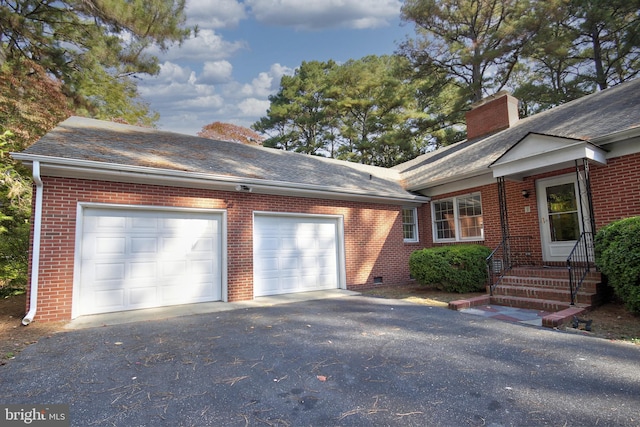 exterior space featuring a garage