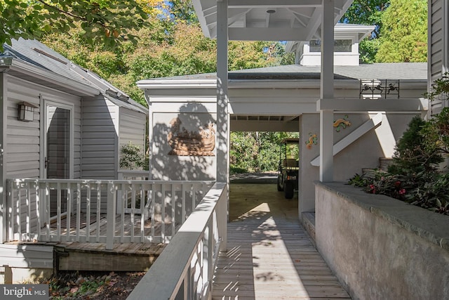 exterior space with a wooden deck