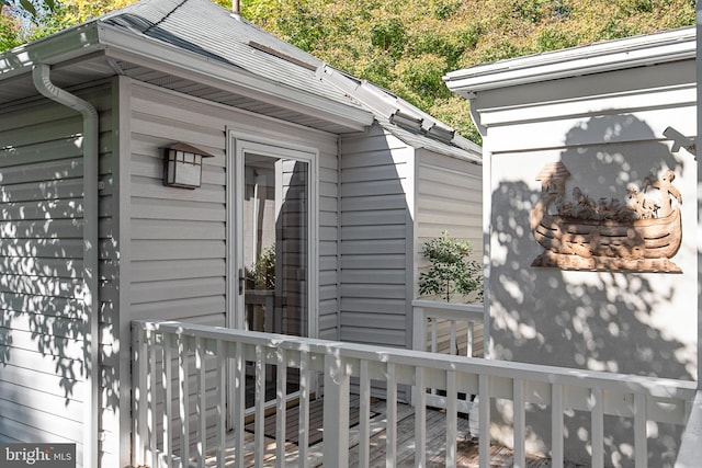 view of home's exterior featuring a deck