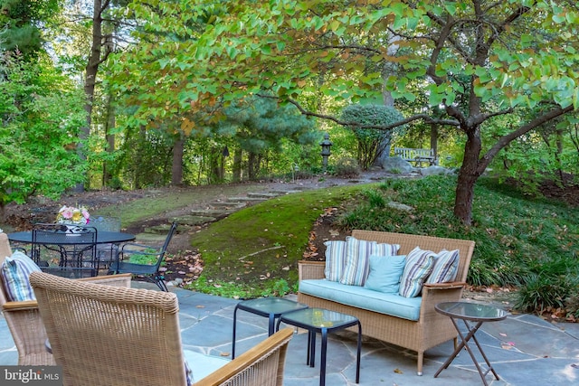 view of patio / terrace with an outdoor living space