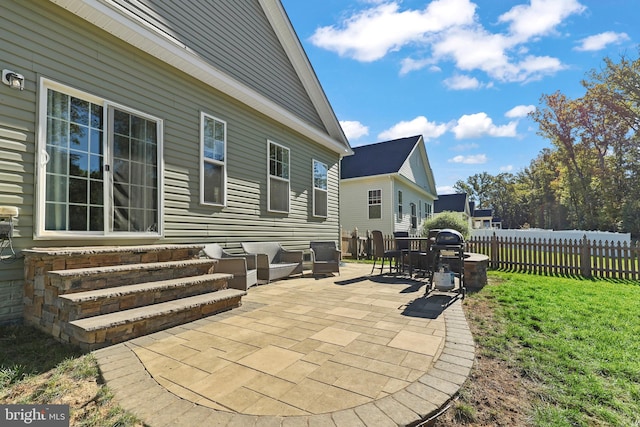 view of patio with an outdoor hangout area