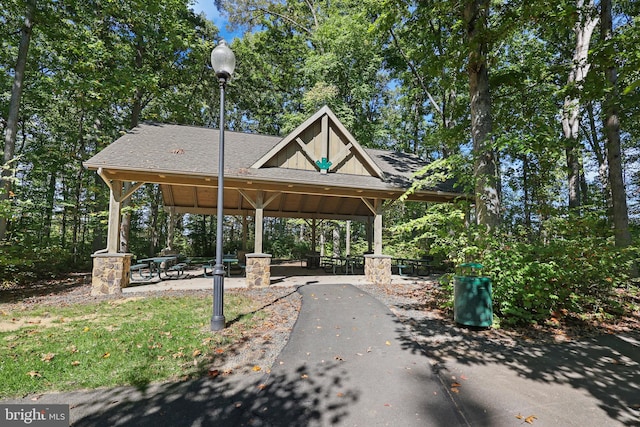 view of home's community with a gazebo