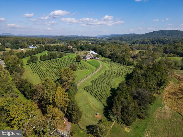 birds eye view of property with a rural view