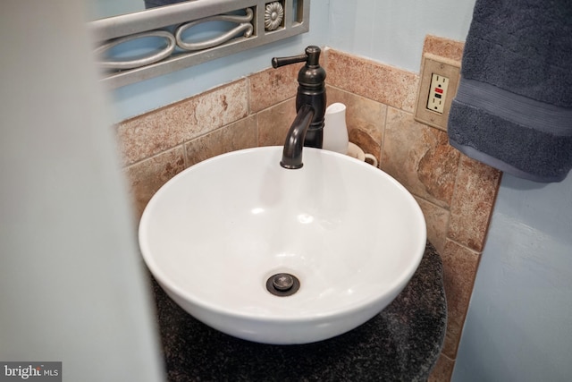 interior details featuring sink