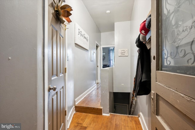 hall featuring hardwood / wood-style flooring