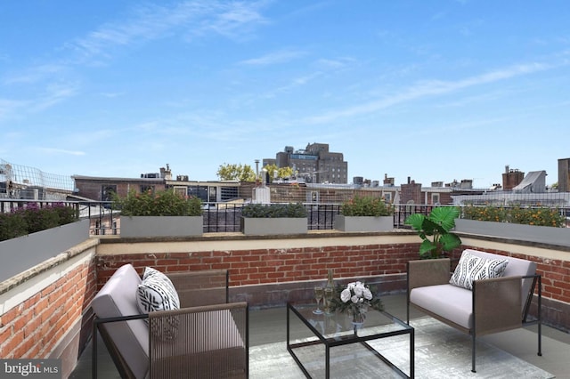 view of patio featuring an outdoor living space