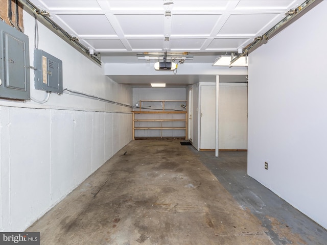 basement with electric panel