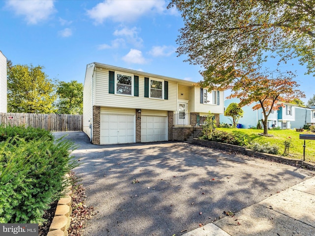 bi-level home with a garage