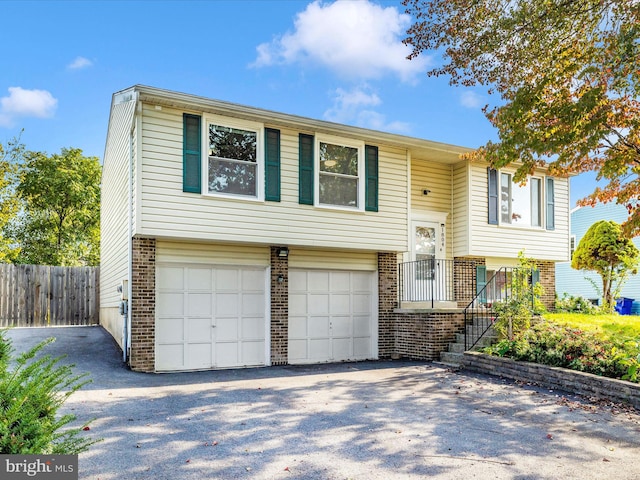 bi-level home with a garage