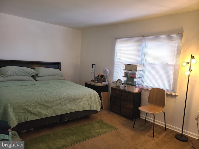 bedroom with carpet floors and multiple windows