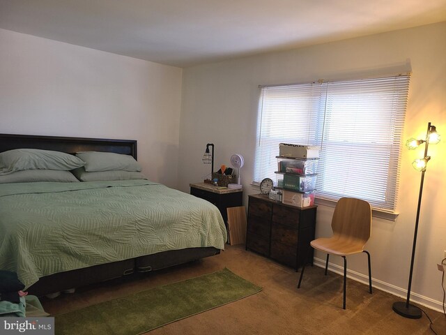 carpeted bedroom featuring multiple windows