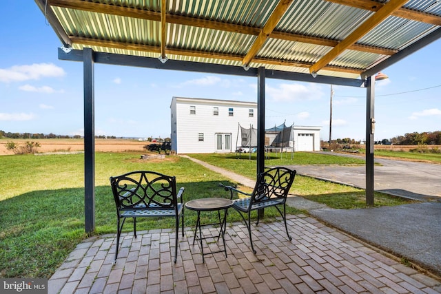 view of patio / terrace featuring a trampoline