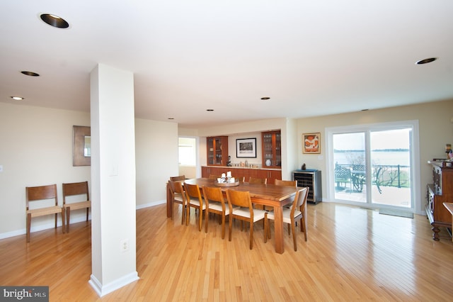 dining room featuring light hardwood / wood-style flooring