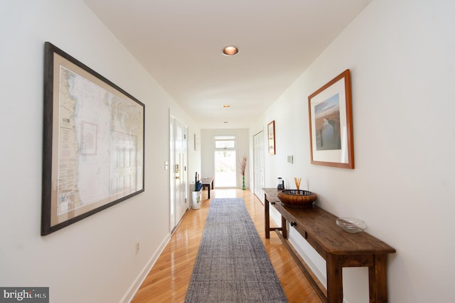 hallway featuring light hardwood / wood-style floors