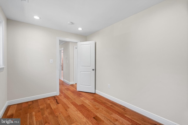 empty room with light wood-type flooring