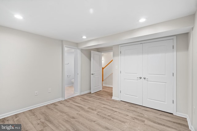 interior space featuring light wood-type flooring