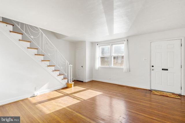 entrance foyer with wood-type flooring