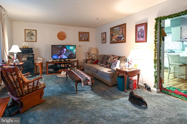 view of carpeted living room