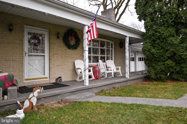 property entrance with a porch