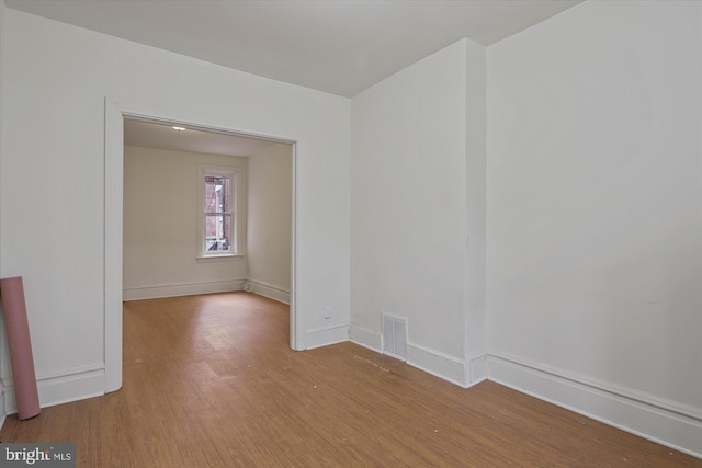 empty room featuring light wood-type flooring