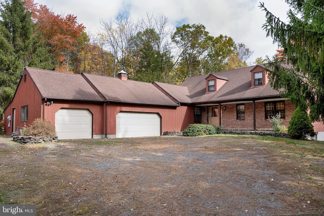 view of front of house with a garage