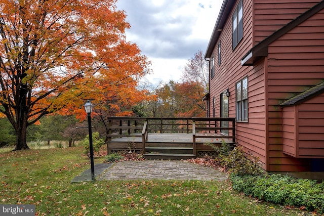 view of yard featuring a deck